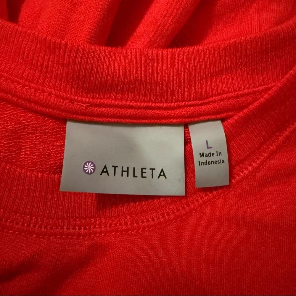 ATHLETA Serenity Criss Cross Athletic Sweatshirt in Saffron Red Size L - Picture 7 of 8